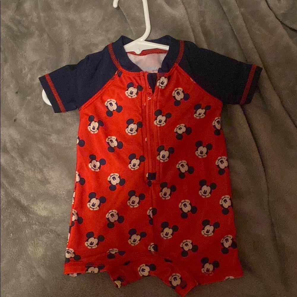 Disney Red and Navy Kids Swim One Piece